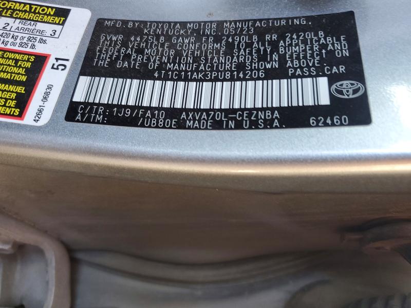 Aukcja sprzedaży 2023 Toyota Camry, vin: 4T1C11AK3PU814206, numer aukcji: 53242376