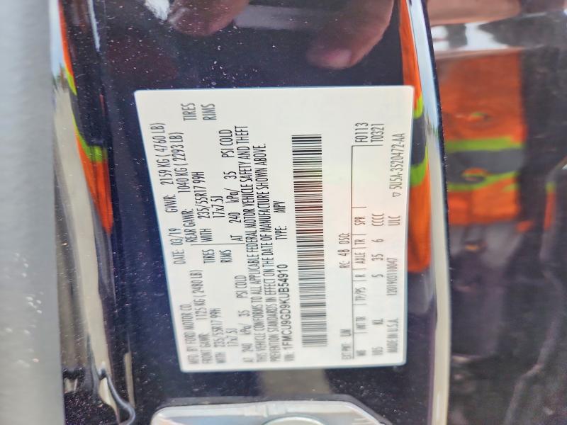 Aukcja sprzedaży 2019 Ford Escape, vin: 1FMCU9GD9KUB54910, numer aukcji: 55045526