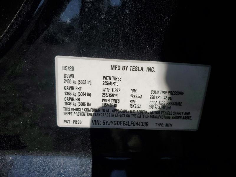 Продаж на аукціоні авто 2020 Tesla Model Y, vin: 5YJYGDEE4LF044339, номер лоту: 53835216