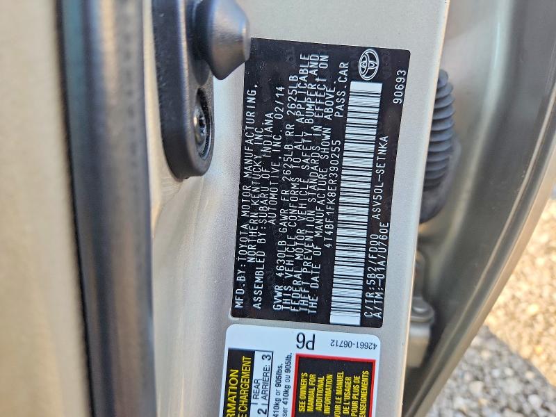 53554216 :رقم المزاد ، 4T4BF1FK8ER390255 vin ، 2014 Toyota Camry مزاد بيع