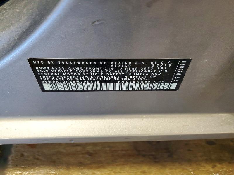 Aukcja sprzedaży 2019 Volkswagen Jetta, vin: 3VWCB7BUXKM225488, numer aukcji: 50998116