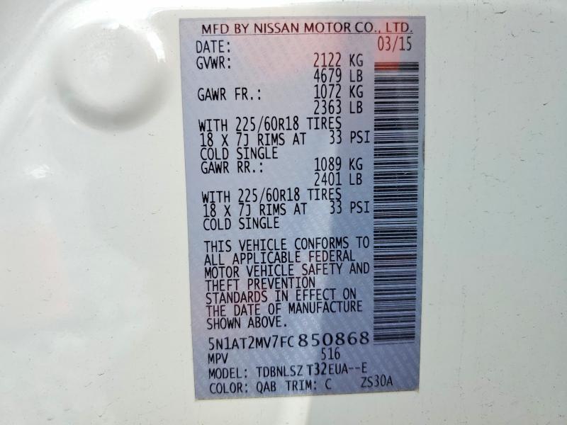 Продажа на аукционе авто 2015 Nissan Rogue, vin: 5N1AT2MV7FC850868, номер лота: 53268156