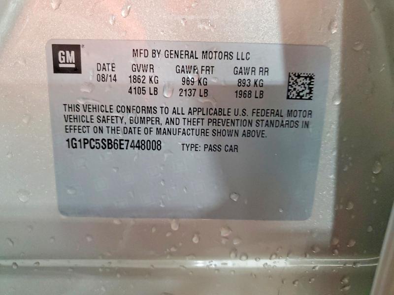 Продаж на аукціоні авто 2014 Chevrolet Cruze, vin: 1G1PC5SB6E7448008, номер лоту: 55123936
