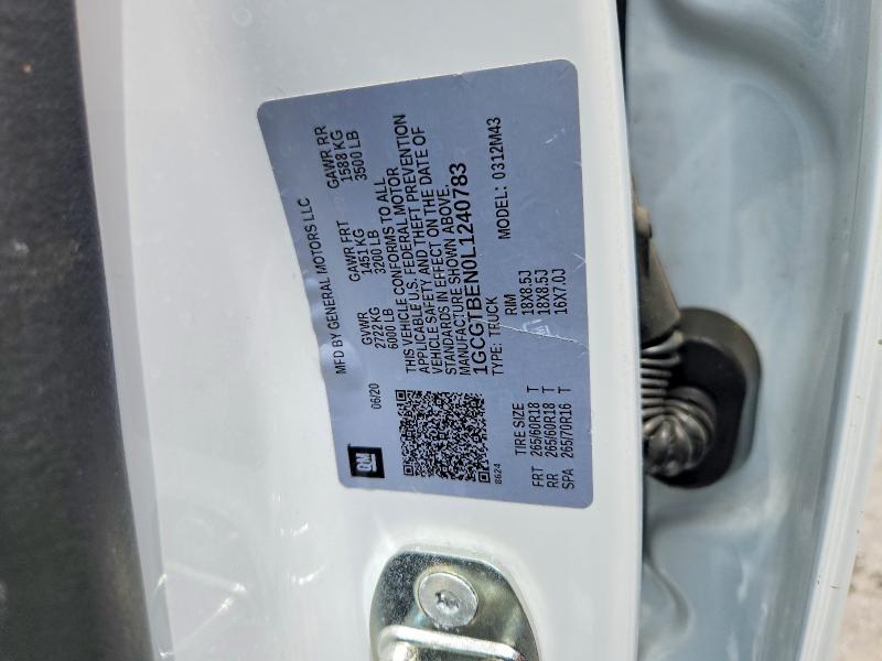 53330466 :رقم المزاد ، 1GCGTBEN0L1240783 vin ، 2020 Chevrolet Colorado مزاد بيع