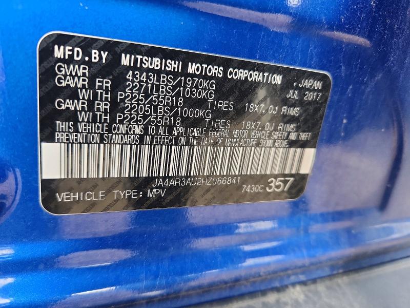 Продаж на аукціоні авто 2017 Mitsubishi Outlander Sport, vin: JA4AR3AU2HZ066841, номер лоту: 52710316