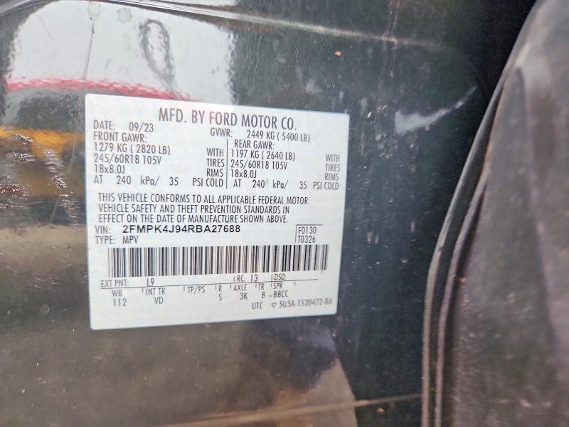 2024 Ford Edge მანქანა იყიდება აუქციონზე, vin: 2FMPK4J94RBA27688, აუქციონის ნომერი: 52380446