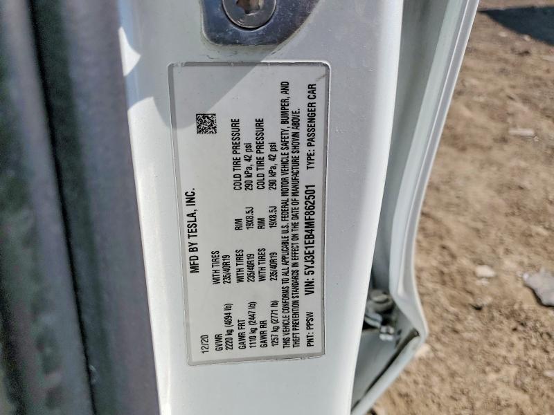 Aukcja sprzedaży 2021 Tesla Model 3, vin: 5YJ3E1EB4MF862501, numer aukcji: 52905776