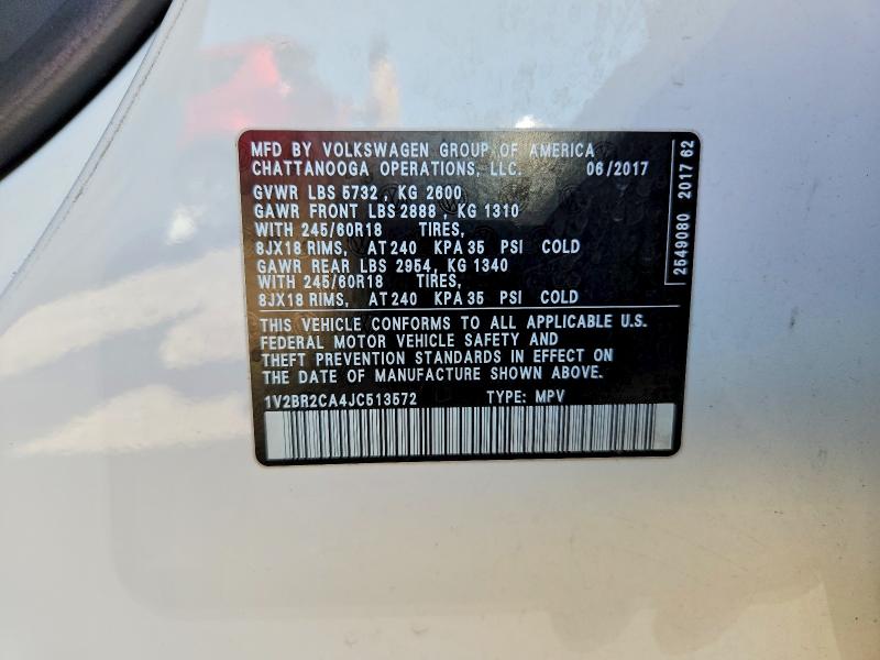 Aukcja sprzedaży 2018 Volkswagen Atlas, vin: 1V2BR2CA4JC513572, numer aukcji: 53742166