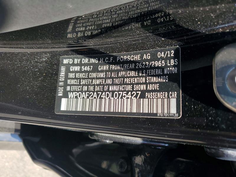 53591586 :رقم المزاد ، WP0AF2A74DL075427 vin ، 2013 Porsche Panamera مزاد بيع