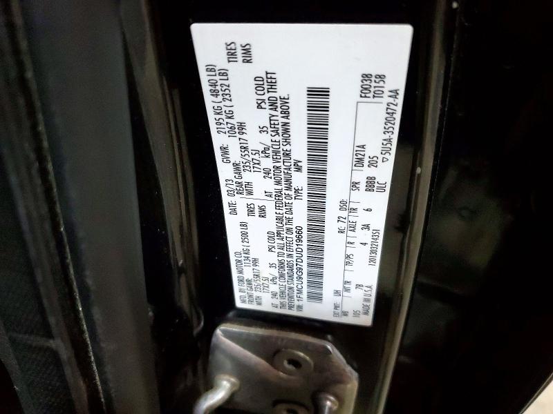 55368636 :رقم المزاد ، 1FMCU9G97DUD19660 vin ، 2013 Ford Escape مزاد بيع