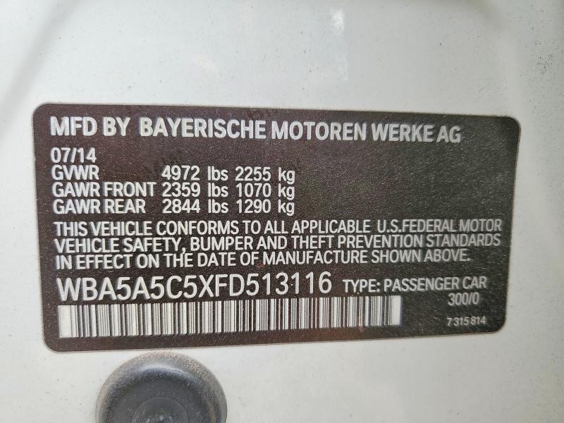 52234196 :رقم المزاد ، WBA5A5C5XFD513116 vin ، 2015 Bmw 528 مزاد بيع