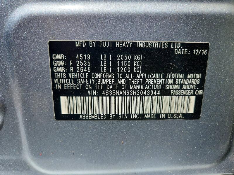 Продаж на аукціоні авто 2017 Subaru Legacy, vin: 4S3BNAN63H3043044, номер лоту: 54664596