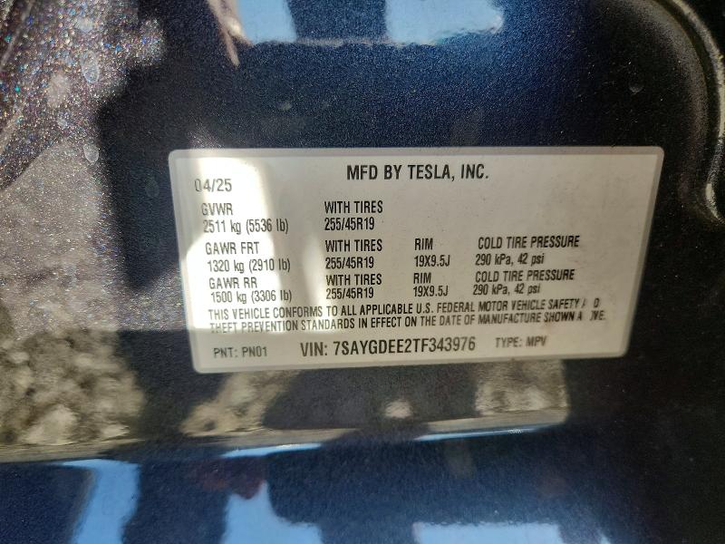 Aukcja sprzedaży 2026 Tesla Model Y, vin: 7SAYGDEE2TF343976, numer aukcji: 52913776