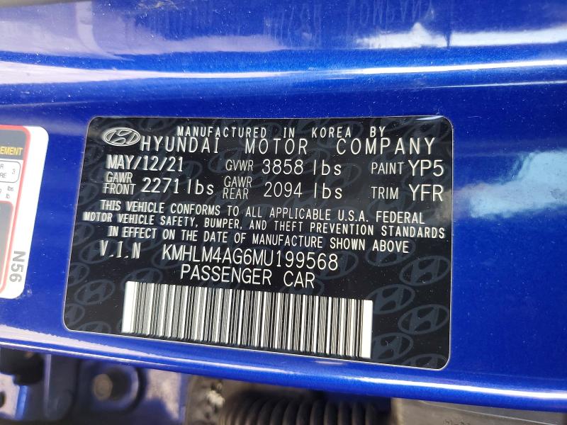 2021 Hyundai Elantra მანქანა იყიდება აუქციონზე, vin: KMHLM4AG6MU199568, აუქციონის ნომერი: 50085306