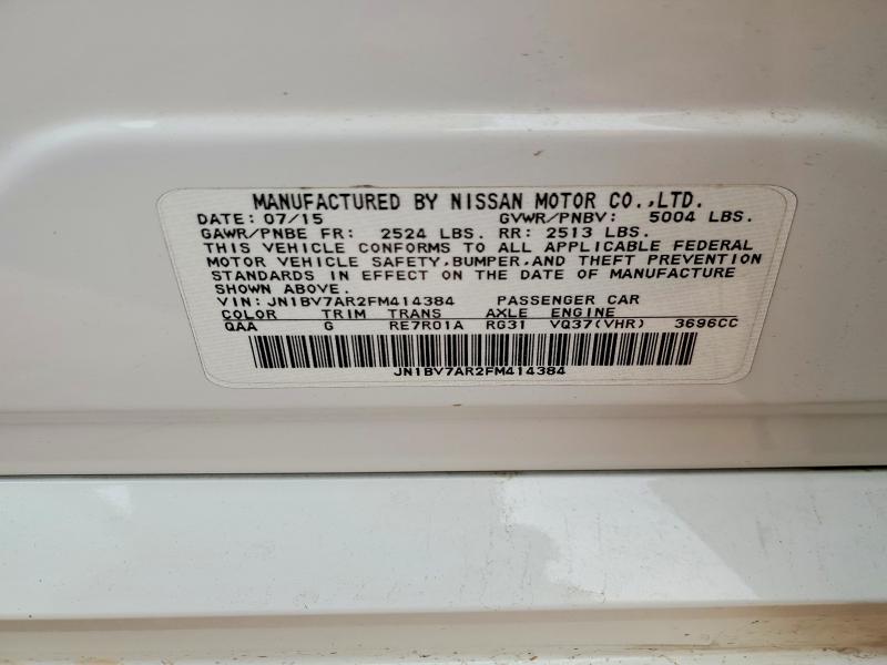 Aukcja sprzedaży 2015 Infiniti Q50, vin: JN1BV7AR2FM414384, numer aukcji: 51662156