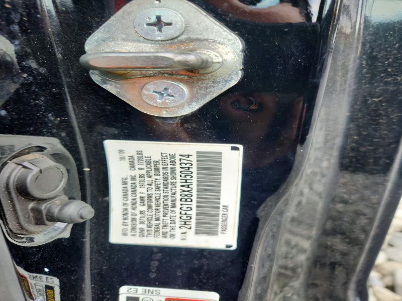 Aukcja sprzedaży 2010 Honda Civic, vin: 2HGFG1B8XAH504374, numer aukcji: 55243366