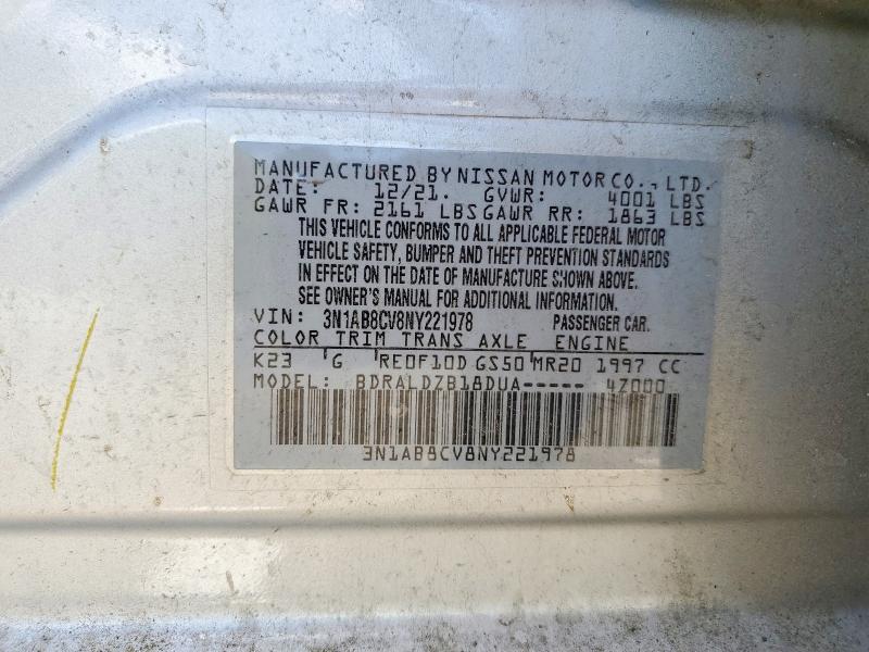 Aukcja sprzedaży 2022 Nissan Sentra, vin: 3N1AB8CV8NY221978, numer aukcji: 52035046