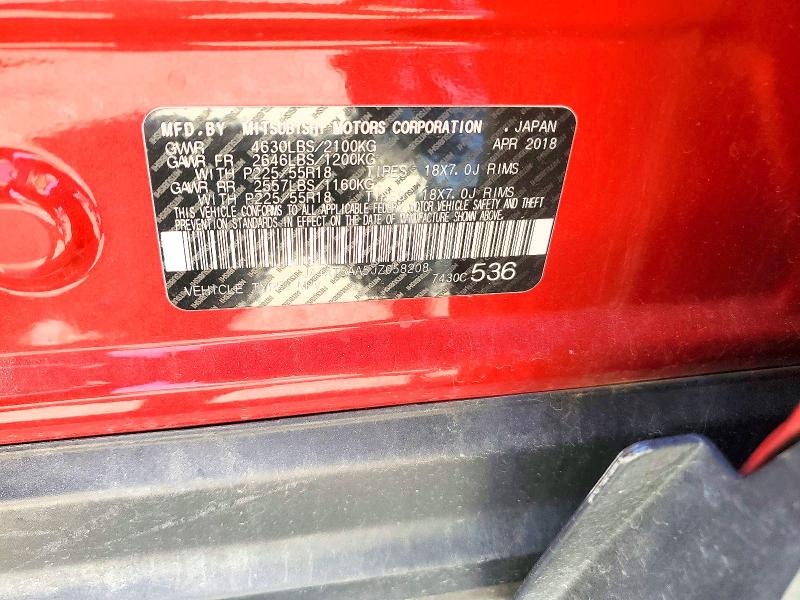 Aukcja sprzedaży 2018 Mitsubishi Eclipse Cross, vin: JA4AT5AA5JZ058208, numer aukcji: 52929776