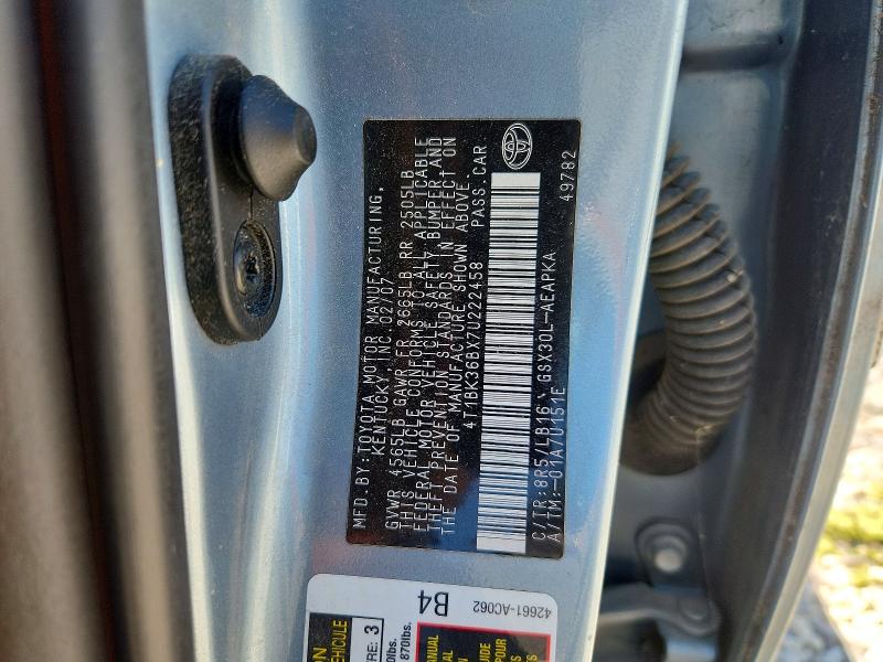 Продажа на аукционе авто 2007 Toyota Avalon, vin: 4T1BK36BX7U222458, номер лота: 53412696