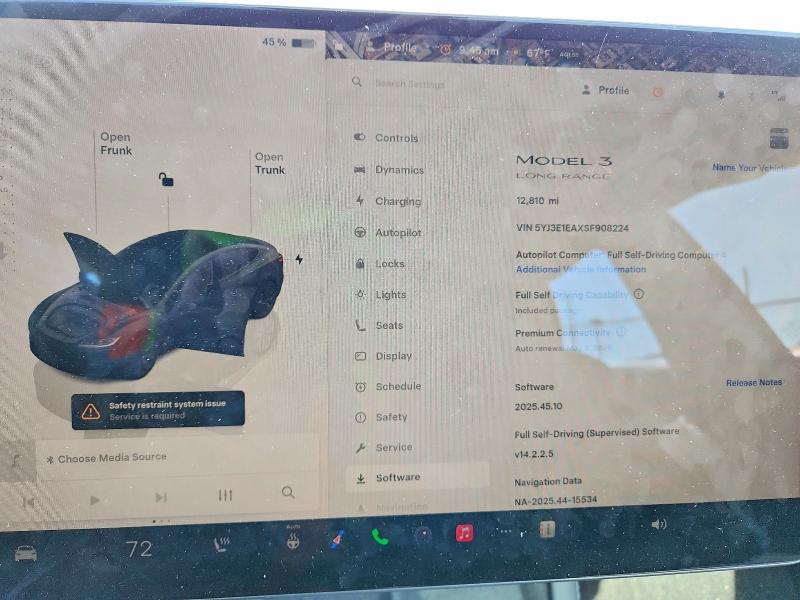 Продаж на аукціоні авто 2025 Tesla Model 3, vin: 5YJ3E1EAXSF908224, номер лоту: 52032266