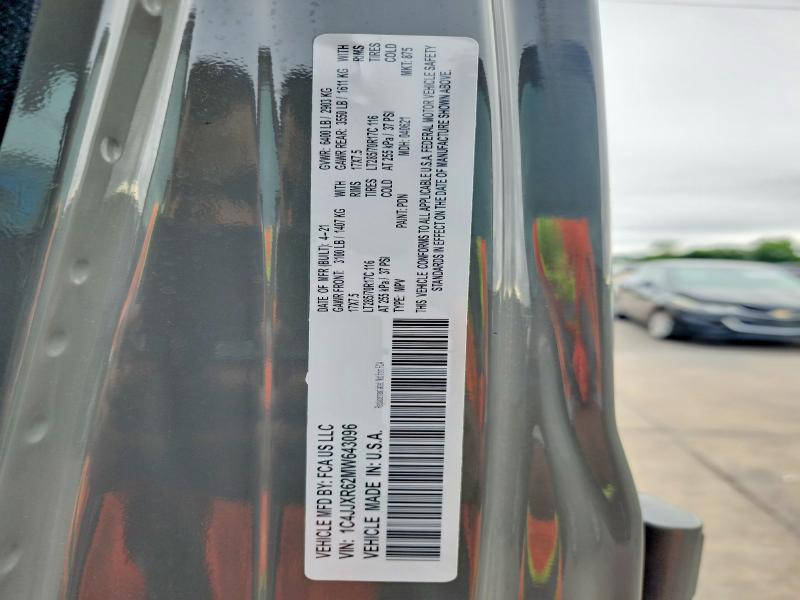 Продажа на аукционе авто 2021 Jeep Wrangler Unlimited, vin: 1C4JJXR62MW643096, номер лота: 53081706