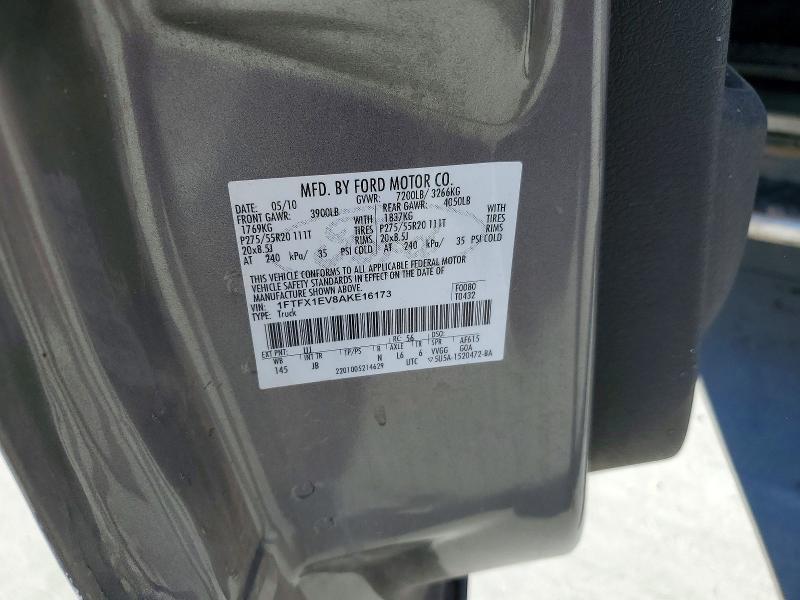 52524296 :رقم المزاد ، 1FTFX1EV8AKE16173 vin ، 2010 Ford F150 مزاد بيع