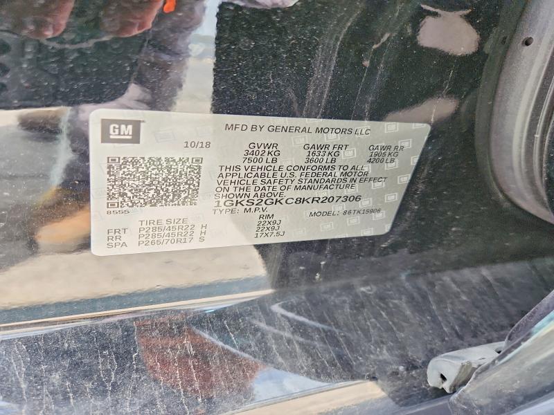 52610706 :رقم المزاد ، 1GKS2GKC8KR207306 vin ، 2019 Gmc Yukon Xl مزاد بيع