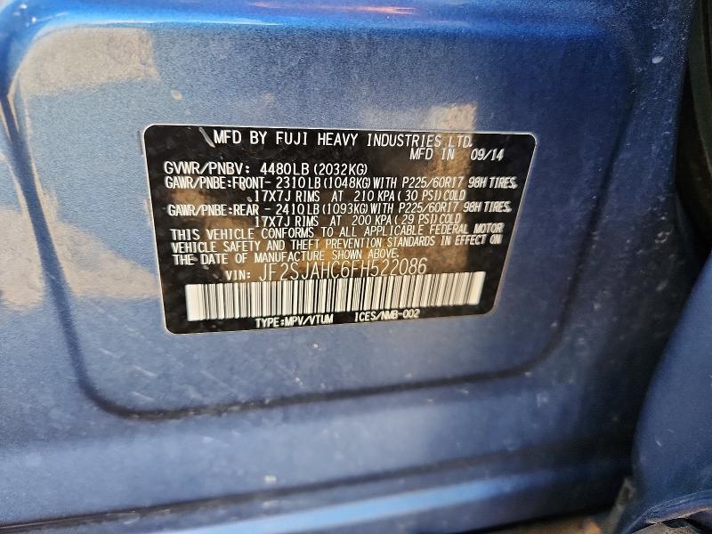 53291776 :رقم المزاد ، JF2SJAHC6FH522086 vin ، 2015 Subaru Forester مزاد بيع