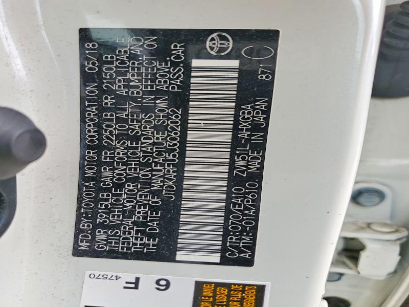Продажа на аукционе авто 2018 Toyota Prius, vin: JTDKARFU5J3062062, номер лота: 53034856