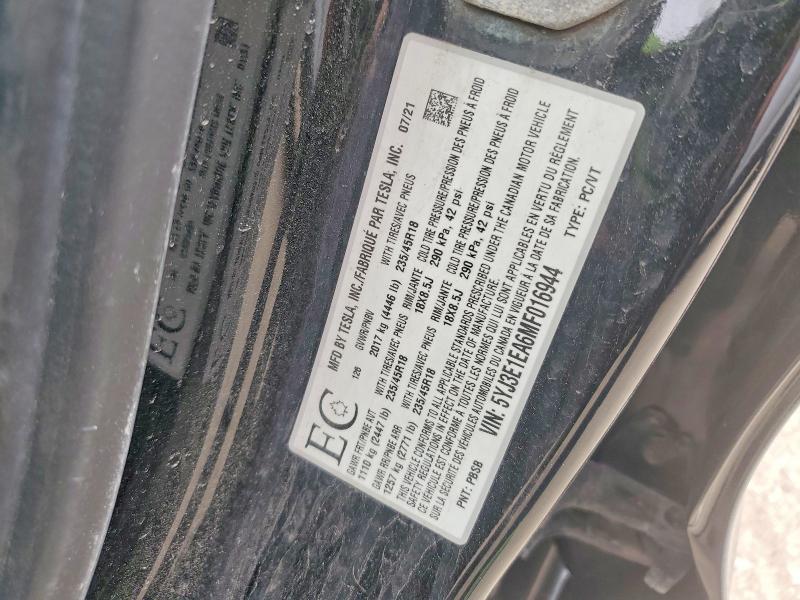 Продажа на аукционе авто 2021 Tesla Model 3, vin: 5YJ3E1EA6MF016944, номер лота: 52186546