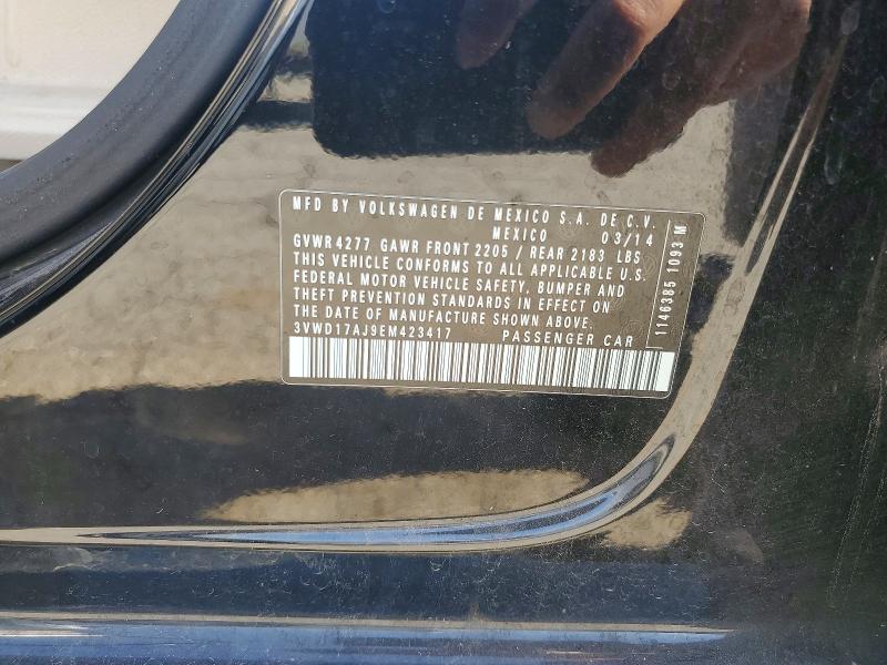 Продажа на аукционе авто 2014 Volkswagen Jetta, vin: 3VWD17AJ9EM423417, номер лота: 53559236