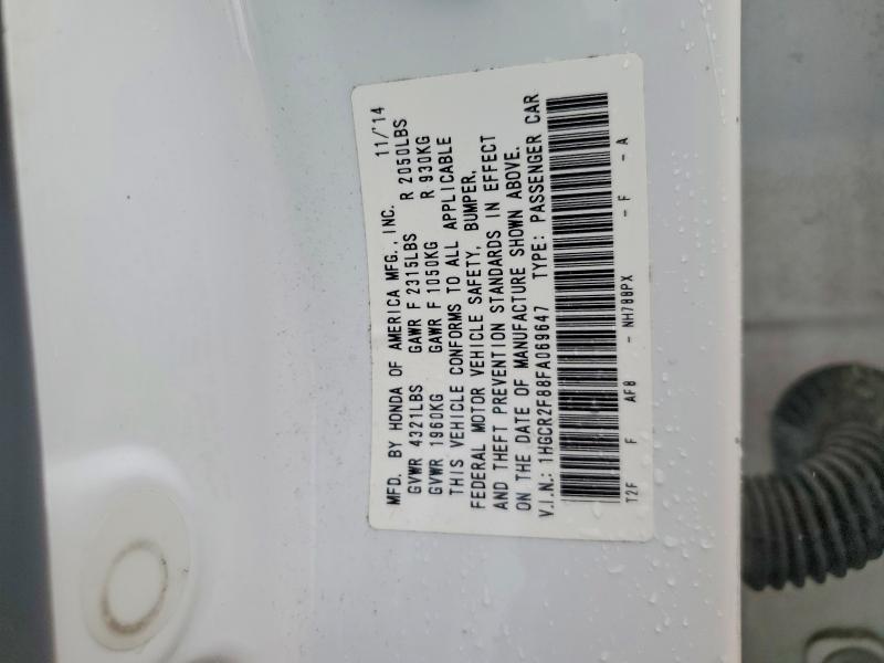 Aukcja sprzedaży 2015 Honda Accord, vin: 1HGCR2F88FA069647, numer aukcji: 54303466