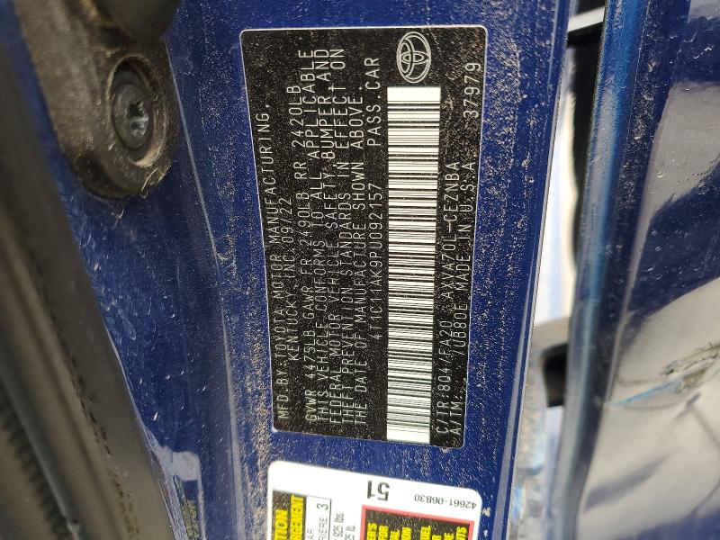 Продаж на аукціоні авто 2023 Toyota Camry, vin: 4T1C11AK9PU092157, номер лоту: 52676936