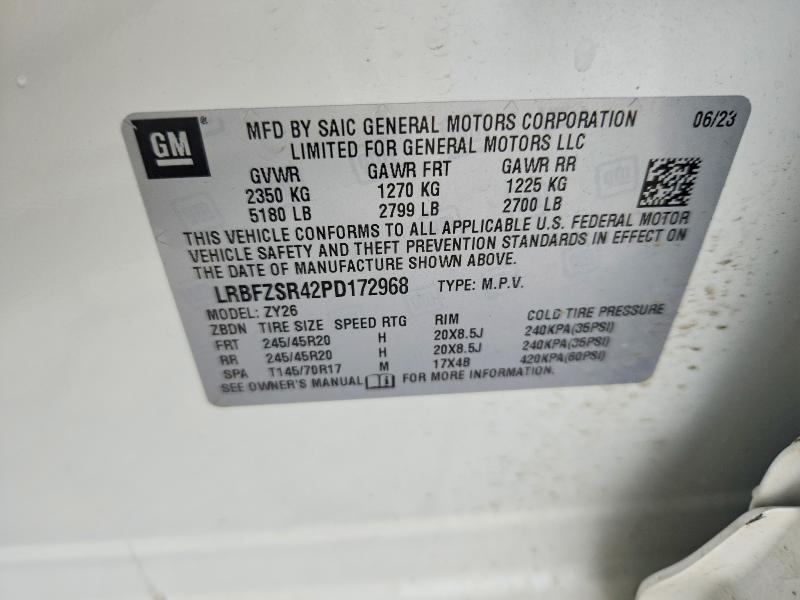 54172016 :رقم المزاد ، LRBFZSR42PD172968 vin ، 2023 Buick Envision مزاد بيع