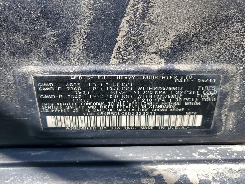 Aukcja sprzedaży 2013 Subaru Outback, vin: 4S4BRDLC6D2323311, numer aukcji: 55399536