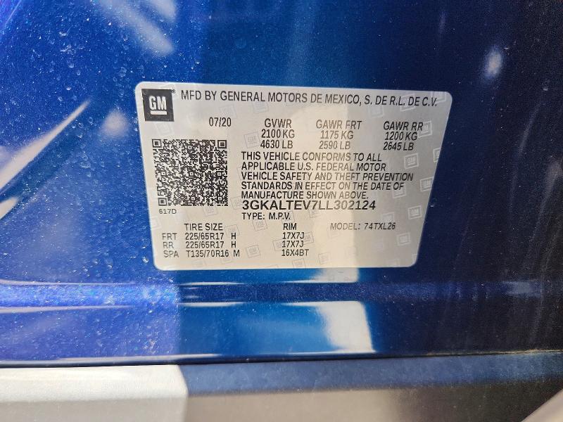 Aukcja sprzedaży 2020 Gmc Terrain, vin: 3GKALTEV7LL302124, numer aukcji: 55150606