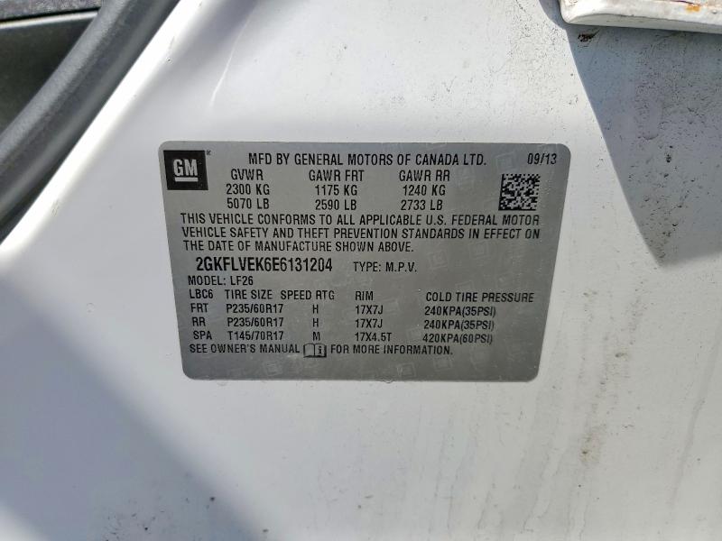 Aukcja sprzedaży 2014 Gmc Terrain, vin: 2GKFLVEK6E6131204, numer aukcji: 52387096