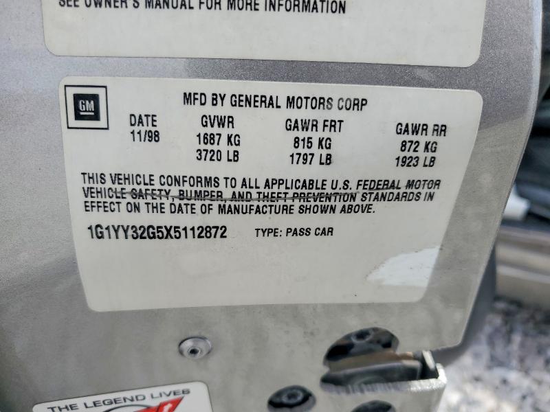 1999 Chevrolet Corvette მანქანა იყიდება აუქციონზე, vin: 1G1YY32G5X5112872, აუქციონის ნომერი: 54864056
