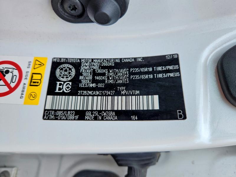 Продажа на аукционе авто 2019 Lexus Rx 350, vin: 2T2BZMCA9KC179427, номер лота: 51034646