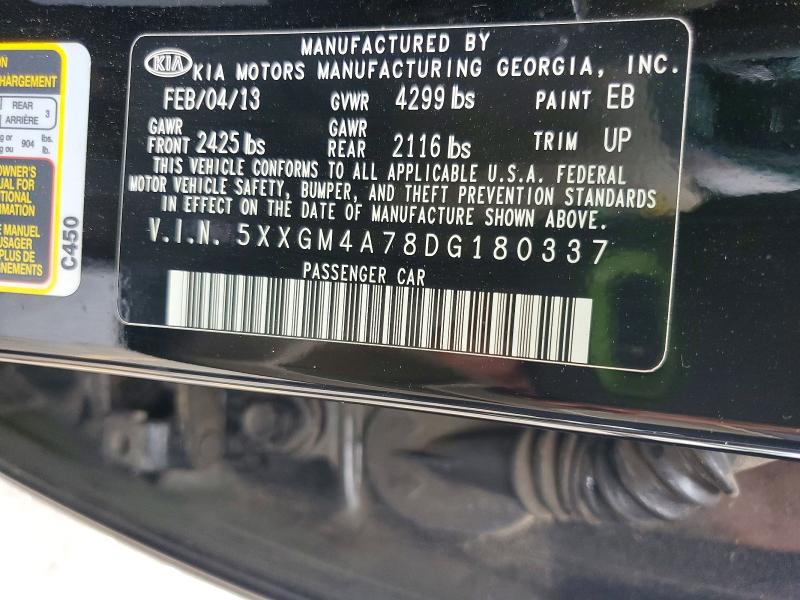 Aukcja sprzedaży 2013 Kia Optima, vin: 5XXGM4A78DG180337, numer aukcji: 53250656