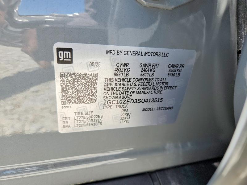 53802556 :رقم المزاد ، 1GC10ZED3SU413515 vin ، 2025 Chevrolet Silverado مزاد بيع