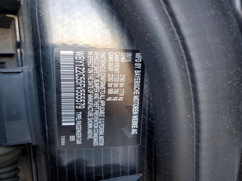 53395416 :رقم المزاد ، WBY1Z2C55FV555579 vin ، 2015 Bmw I3 مزاد بيع