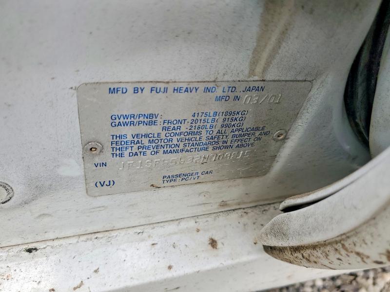 Aukcja sprzedaży 2002 Subaru Forester, vin: JF1SF65632H709815, numer aukcji: 54207446