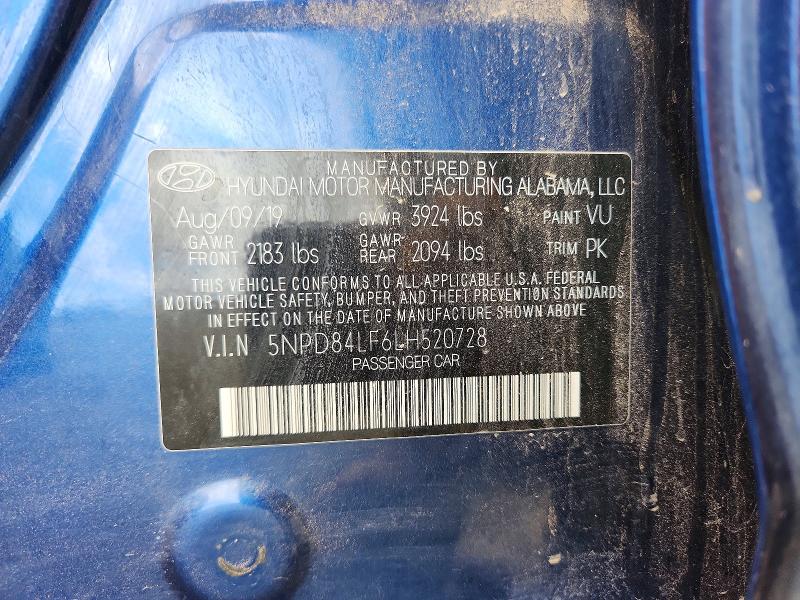 2020 Hyundai Elantra მანქანა იყიდება აუქციონზე, vin: 5NPD84LF6LH520728, აუქციონის ნომერი: 52216036