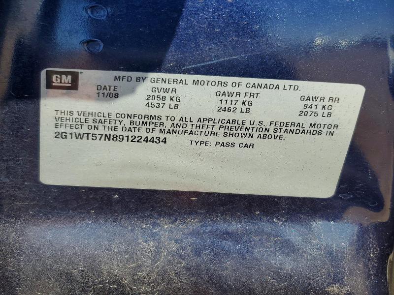 Продаж на аукціоні авто 2009 Chevrolet Impala, vin: 2G1WT57N891224434, номер лоту: 54288226