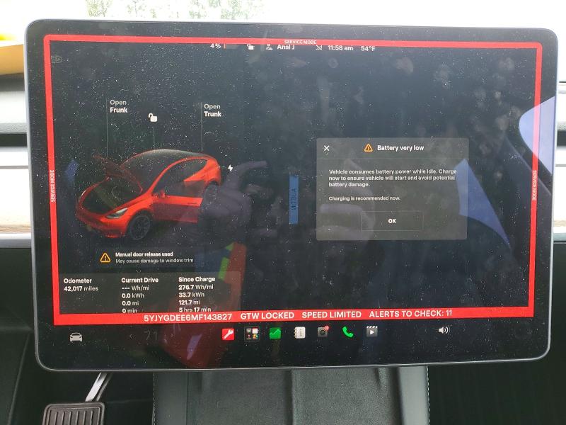 Aukcja sprzedaży 2021 Tesla Model Y, vin: 5YJYGDEE6MF143827, numer aukcji: 54724346