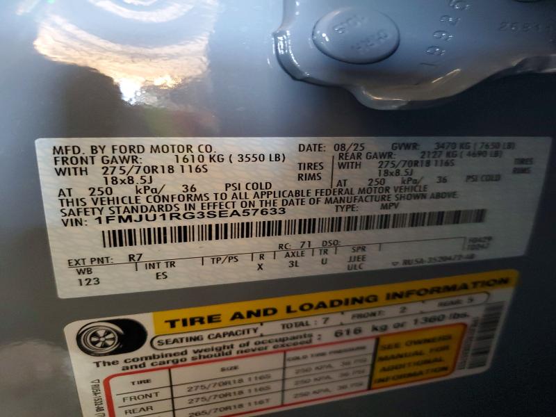 2025 Ford Expedition მანქანა იყიდება აუქციონზე, vin: 1FMJU1RG3SEA57633, აუქციონის ნომერი: 53460256
