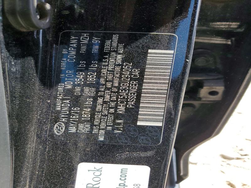 Aukcja sprzedaży 2016 Hyundai Accent, vin: KMHCT5AE3GU294052, numer aukcji: 54168506