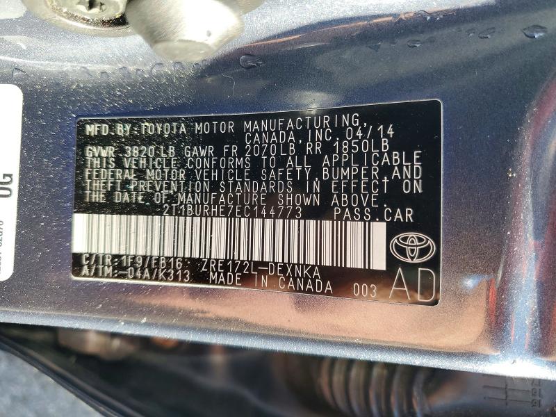 Aukcja sprzedaży 2014 Toyota Corolla, vin: 2T1BURHE7EC144773, numer aukcji: 53079206