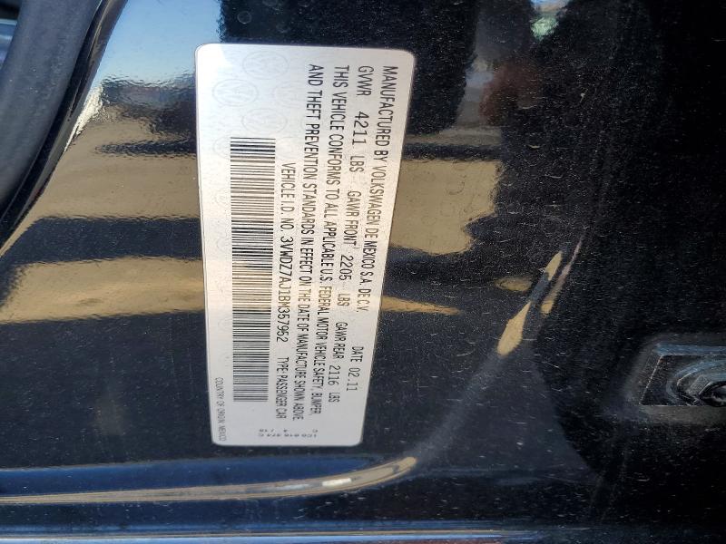 Продаж на аукціоні авто 2011 Volk Jetta, vin: 3VWDZ7AJ1BM357952, номер лоту: 53124516